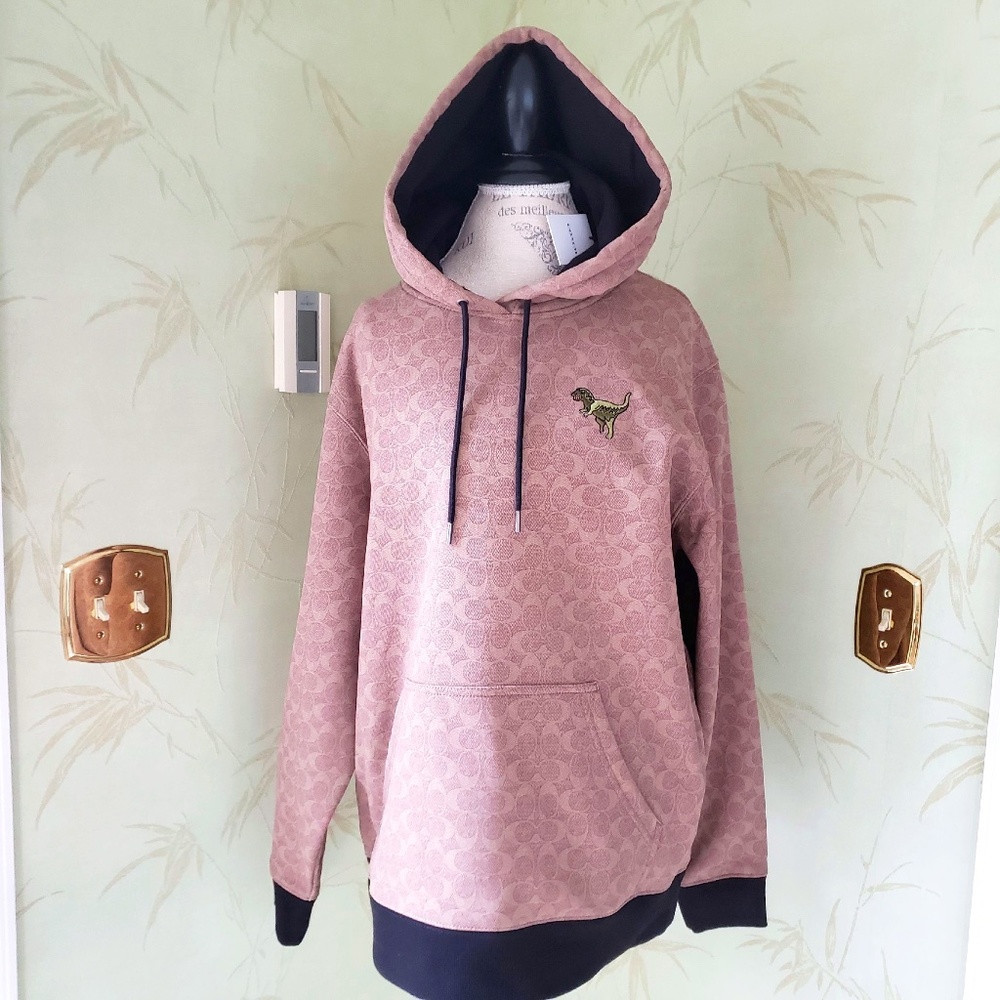 COACH SIGNATURE REXY HOODIE:NWT KHAKI MEDIUM CF608